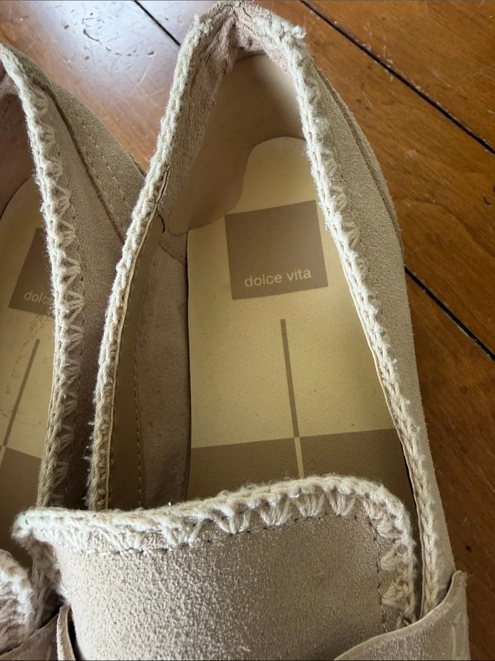 Dolce Vita Light Beige Suede Espadrille Loafers